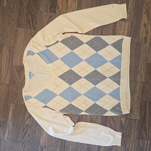 IZOD Women's Size L Argyle V-neck Sweater